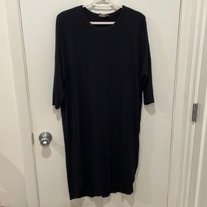 ASOS black cotton loose dress, size 12, knee length sleeves
